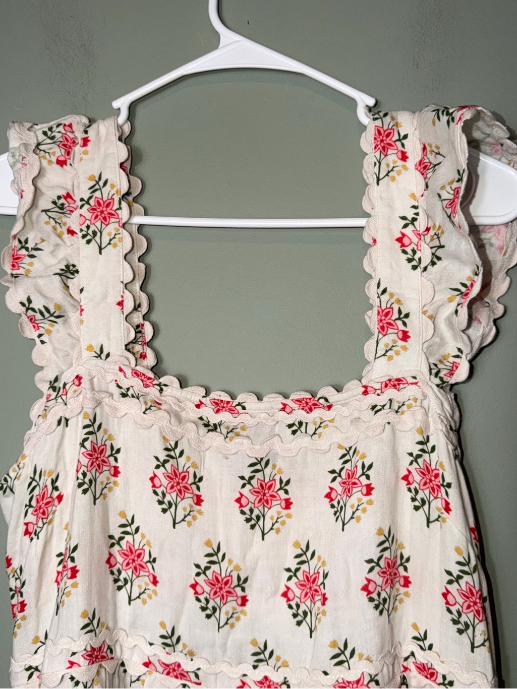 Wyse London Women’s Cotton Smocked Scalloped Floral Midi Dress 4r/Us10 — image 2 of 5